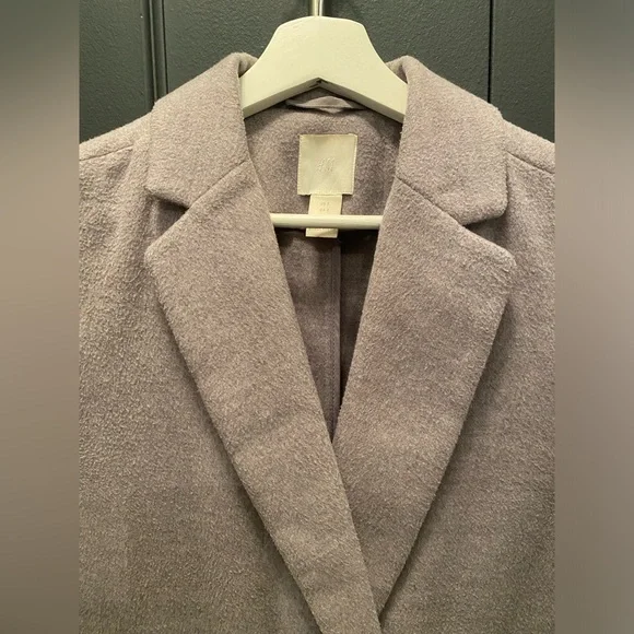 H&M - Double Breasted Coat in Light Grey - Size 2 - Picture 6 of 11